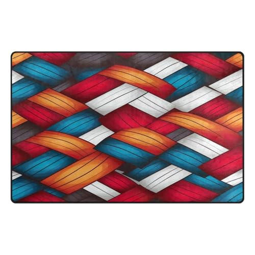 YETTASBIN Ultra Soft Area Rug, Basket Texture Non-Slip Washable Floor Mat Stain Resistant Indoor Rugs for Living Room Bedroom Dorm Entryway Hallway Home Office Decor, 31 x 20 Inch - size: 31 x 20 Inch