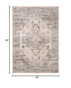 SAFAVIEH Oregon Collection Accent Rug - 3' x 5', Beige & Grey, Oriental Distressed Design, Non-Shedding & Easy Care, Ideal for High Traffic Areas in Entryway, Living Room, Bedroom (ORE898B) - size: 3' x 5' (Rectangular)