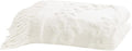 Madison Park 100% Cotton Tufted Chenille Design With Fringe Tassel Luxury Elegant Chic Lightweight, Breathable Cover, Luxe Cottage Room Décor Summer Blanket, 50" x 60", Ivory