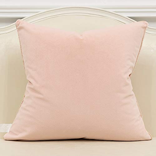 Avigers 20 x 20 Inches Pink White Gold Leather Striped Patchwork Velvet Cushion Case Luxury Modern Throw Pillow Cover Decorative Pillow for Couch Living Room Bedroom Car - color: Pink, size: 20" x 20" (Pack of 1)