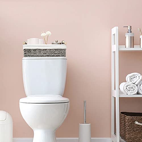 Storage Basket Wicker Baskets for Organizing Storage Bins for Counter Toilet Paper Storage Basket for Toilet Tank Top (Set of 2,Grey) - color: Grey