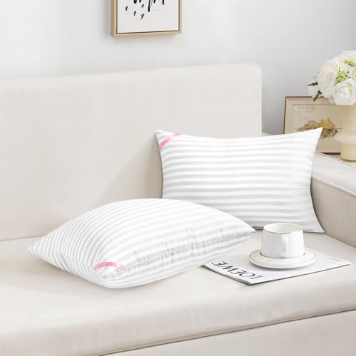 EIUE Throw Pillow Inserts, Machine Washable Pillows,Premium Polyester Fiber Fill for Sofa Bed & Decorative Cushions (White, 12x20inch) - size: 12x20inch