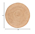 SAFAVIEH Area Rug 3' Round - Cape Cod Collection- Natural Brown, Handmade Braided Flat Weave Jute (CAP252A) - size: 3' (Round)