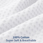Zaizaihome Waffle Weave Pillowcases Queen Size 2 Pack, 100% Egyptian Cotton 600 Thread Count, Ultra Soft Pillow Shams with Envelope Closure, Breathable Skin-Friendly Pillow Case, White, 20x30 Inches - color: White, size: 30" x 20" (Pack of 2)
