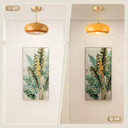 Brass Modern Hallway Ceiling Light - Orange Glass Ceiling Lamp with Dome Shade, Gold Mid Century Semi Flush Mount, Bedroom Entrance Light Fixture - color: Orange