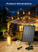 Brightown 108FT 50+2 LED Solar String Lights Outdoor Waterproof, Patio Lights with Remote and Shatterproof Bulbs, Dimmable & Timable, 3 Light Modes, Solar Lights Outdoor for Yard Garden Camping Party - size: 108FT(50 Sockets)