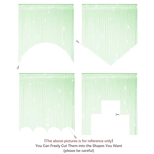 Hysenm 2 Pack 39 x 79 Inch String Door Curtains, Hippie Room Divider Decor Beaded Curtains for Doorway Closet, Boho Home Decoration for Bedroom, Party - color: Fruit Green