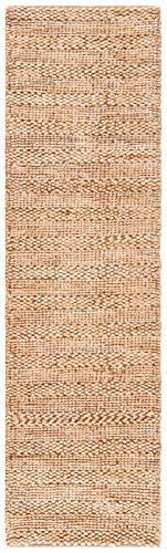 SAFAVIEH Natural Fiber Collection Runner Rug - 2'3" x 8', Natural, Handmade Jute, Braided Woven Design, Ideal for Living Room, Bedroom (NF212A) - color: Natural, size: 2'3" x 8' (Runner)