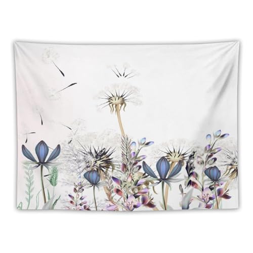 Kurtect Nature Dandelion Tapestry,Spring Plants Colorful Floral Botanical Theme Print Tapestries for Living Room Party Beach Picnic Blankets Tablecloths Wall Decor, 30x40 in - color: Flower-3, size: 40"L x 30"W