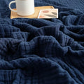 EMME Cotton Throw Blanket for Couch Soft Muslin Blankets 50"x60" Lightweight Breathable Blanket All Season Gauze, Navy - color: 05 - Navy, size: Throw (50" x 60")