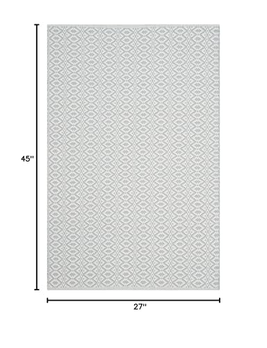 SAFAVIEH Montauk Collection Accent Rug - 2'3" x 3'9", Ivory & Light Blue, Handmade Cotton, Ideal for High Traffic Areas in Entryway, Living Room, Bedroom (MTK716B) - color: Ivory/Light Blue, size: 2'3" x 3'9" (Rectangular)