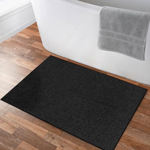 Luul Home Easy Jute Rugs 2x3 Dark Gray Color Living Room Indoor Outdoor Door Mat for Farmhouse Patio and Kitchen Rug High Traffic Washable Easy to Clean Solid Boho Woven Design Outside Carpet (2 x 3) - color: Dark Gray, size: 2' x 3' (Rectangular)