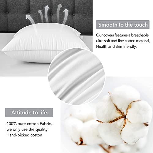 FAVRIQ 26 x 26 Euro Pillow Inserts - 26 Inch Decorative Throw Pillows for Couch Bed Sofa with 100% Cotton Cover - Pack of 2 - size: 26x26 Inch