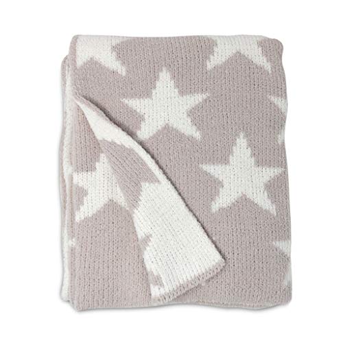 Living Textiles Grey Stars Chenille Soft Baby Blanket Reversible Premium Cozy Fabric for Best Comfort - for Infant,Toddler,Newborn,Nursery,Boy,Girl,Unisex,Throw,Crib,Stroller,Gift, Grey Stars 40x30 - color: Grey Stars