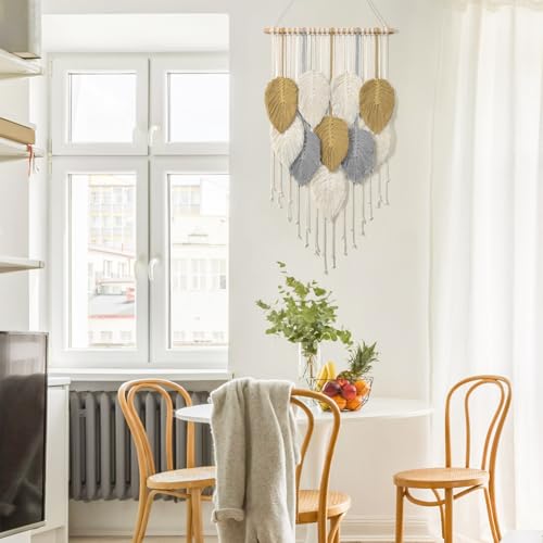 LOMOHOO Macrame Wall Hanging,Boho Home Decor,Bohemian Woven Decoration for Bedroom Living Room Apartment Dorm Gallery Perfect Handmade Gift Ideas 16.5" W x 30.7" L - color: 16.5" W x 30.7" L