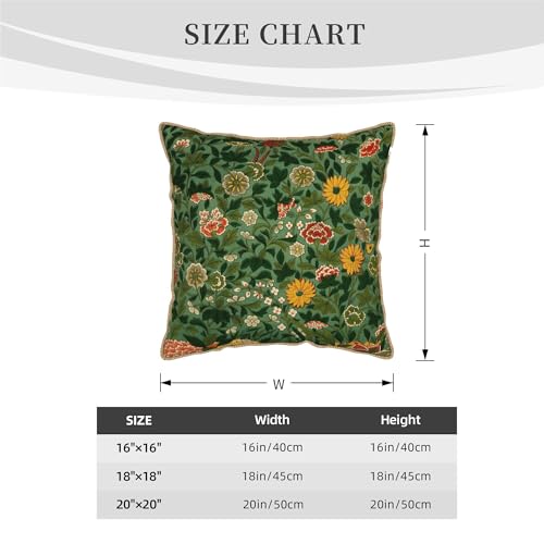 Farmhouse Vintage Floral Green Velvet Throw Pillow Cover 18"x18" Rustic Decorative Pillowcase Soft Square Botanical Print Cushion Covers for Bed Sofa Living Room Car Home Deco - color: Vintage Floral Green Flower, size: 18" x 18" (Pack of 1)