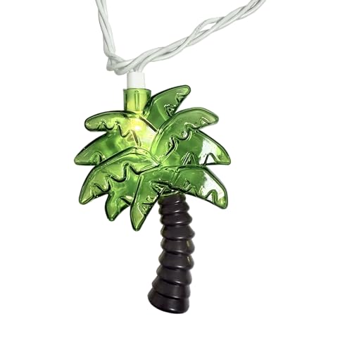 Palm Tree String Lights Outdoor, Summer Beach Themed Decoratives String Lights with 10 Palm Tree Patio Light, Plug in Indoor Fairy Lights for Outdoor Indoor Beach Tropical Party Bedroom Birthday Decor - style: Palm Tree