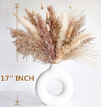 Natural Dried Pampas Grass Decor - 110 Pcs, Contains White Bunny Tails, Artificial Flowers for Bathroom, Office and Baby Shower Decor - size: 110PCS