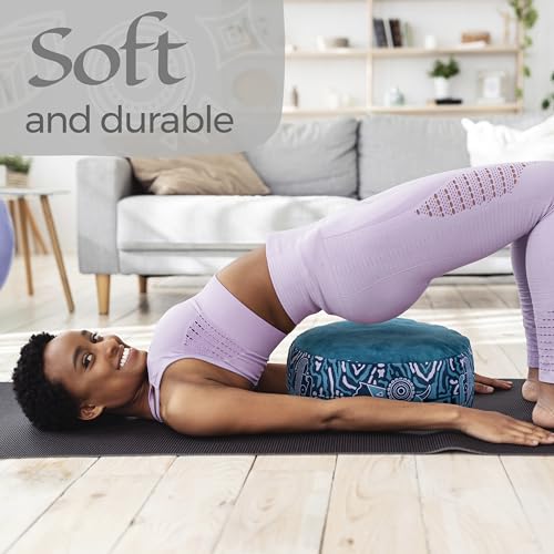 Zaveur Royal Court Zafu Meditation Cushion - 18" Round Yoga Bolster Pillow with 100% Cotton Filling and Canvas Cover - Premium Floor Pillow for Meditation - Yoga Cushion for Sitting on Floor - Green - color: Green