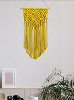 Winterdemoon Handmade Cotton Home Decor Macrame Wall Hanging Yellow - color: Yellow