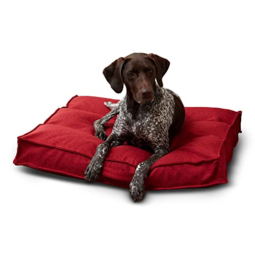 South Pine Porch Mila Square Tufted Pillow Style Dog Bed, Scarlet, Medium (32" x 32") - color: Scarlet, size: Medium (32" x 32")