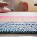SAFAVIEH Montauk Collection Runner Rug - 2'3" x 9', Blue & Red, Handmade Flat Weave Boho Stripe Cotton, Ideal for High Traffic Areas in Living Room, Bedroom (MTK851M) - color: Blue/Red, size: 2'3" x 9' (Runner)