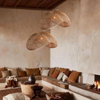 Organic Modern Bamboo Chandelier 19.7" Handmade Woven Wicker Pendant Light, Farmhouse Boho Rattan Light Fixture for Dining Room, Kitchen, Cafe, Bedroom Living Room - color: Bamboo, 19.7", 1-Light