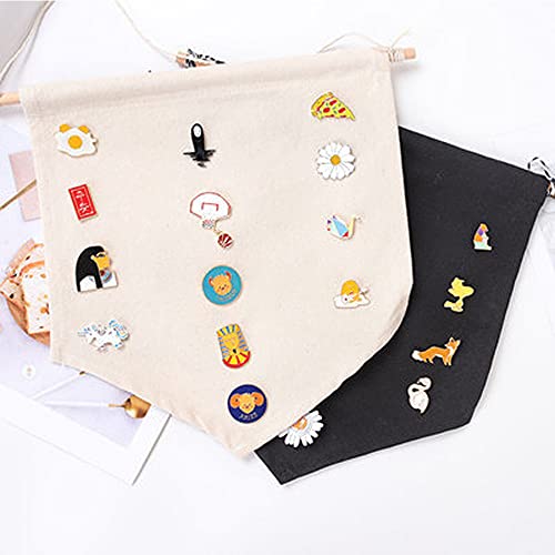3pcs Cotton Canvas Wall-Mounted Brooch,Wall Hanging Jewelry Display Storage Set for Pin and Brooch Collections(C) - color: C
