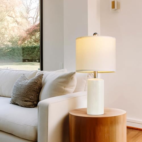 G-SAFAVA 20.5" Small Table Lamps for Living Room Lamp Set of 2 Ceramic Lamps for Bedroom Bedside Lamps Modern Boho Lamps for Night Stands Farmhouse Nightstand Lamp Side End Table Lamp, White - color: White