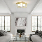 Flush Mount Ceiling Light Fixtures,4-Light Gold Semi Flush Mount Ceiling Light,12.6" Mid Century Light Fixture for Hallway Kitchen Entryway Bedroom Living Room - color: 4 Light Gold