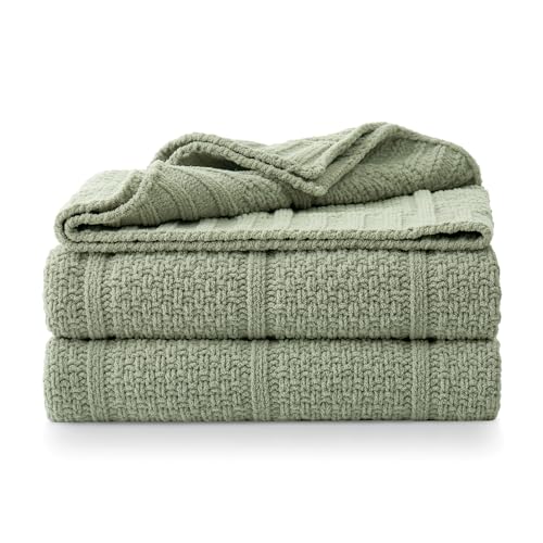 Amélie Home Premium Chenille Throw Blanket, Soft Cozy Moss Stitch Knit Blanket for Couch, Sofa, Chair, Home Decor, Sage Green 50"x60" - color: Sage Green, size: 50" X 60"