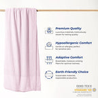 THREAD SPREAD Organic GOTS Certified Cotton Blanket, Twin/Twin XL - 350 GSM, Antistatic, Fuzzy Soft, Lightweight, Sofa, Camping & Travel, All-Season Herringbone Throw, Blush + Stylish Bonus Tote Bag - color: Herringbone - Blush, size: Twin / Twin XL
