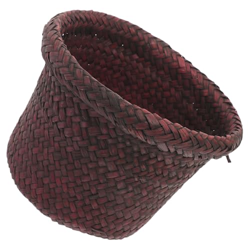 NUOBESTY Round Seagrass Planter Basket: 5.5x7.1" Woven Pots Cover Plant Pots Containers - Wicker Plant Basket Desktop Sundries Container - for