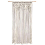 Foreate Macrame Curtains Long Cotton Macrame Wall Hanging Boho Beaded Curtain for Window Doorway Handmade Wedding Backdrop Room Divider, 1 Panel 79" L x 35" W - size: 35.5"W x 79"L (Pack of 1)