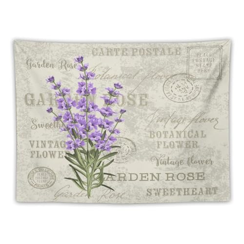 Houselerax Lavender Floral Tapestry,Spring Purple Flower Wall Hanging for Bedroom Living Room Dorm Decor, 40"x30" - color: Lavender Floral-5, size: W40xL30in