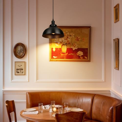 Lightess Black Pendant Lights Dimmable with Plug in Cord and ON/Off Dimmer Switch, Industrial Hanging Kitchen Island Light Fixture, LG9925343 - color: Plug in
