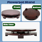 2Pcs Wood Plant Stand Rotating,Vase Stand,Table Lamp Base,6.6 Inch Small Chinese Oriental Plant Stand,Bonsai Stand,Lamp Riser,Round Display Stand for Fishbowl Flower Pot Indoor
