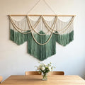 RUIZHIXUAN Large Macrame Wall Hanging Macrame Tie-dye Wall Hangings Tapestry Cotton Textile Boho Wall Decor Art Bedroom headboard Handwoven 59" Wx43” L (Tie-dye green) - color: Tie-dye green