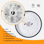 Black Flush Mount Ceiling Light 12 inch LED Dimmable Ceiling Lamp 24W 5CCT(2700K-5000K) Modern Close to Ceiling Light Fixture for Bedroom Foyer Kitchen Entryway Closet Hallway - color: Black