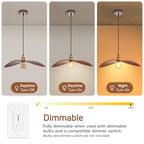 23.6" Wood Pendant Lights, Mid-Century Modern Natural Black Walnut Wood Pendant Light Fixture Hanging Lamp for Kitchen Island, Bedroom, Dining Room, Living Room, Nursery, Entryway, Foyer - size: 23.6" W x 8.3" H