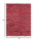 Unique Loom Chindi Cotton Collection Soft Hand Woven Natural Fiber Striped Area Rug, 8 ft x 10 ft, Red/Purple - color: Red/Purple, size: 8' x 10' (Rectangular)