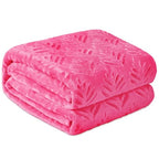 Exclusivo Mezcla Fleece Throw Blanket for Couch, Super Soft and Cozy Blankets All Season Use, Leaves Pattern, Plush Fuzzy Lightweight, Hot Pink, 50x60 Inch - color: Hot Pink, size: Throw(50"x60")