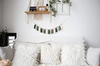 Tassel Garland - Boho Tassel Garland with Wood Beads - Wall Decor for Dorm, Girls Room and Nursery Room - Olive Green (43 inch) - size: 43 inch