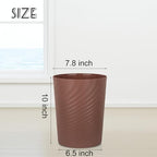 UUJOLY Plastic Trash Can Wastebasket, Garbage Container Basket for Bathrooms, Kitchens, Offices, Kids Rooms (Brown, 1.8 Gallon) - color: Brown, size: 1.8 Gallon/1 Pack