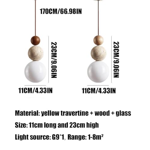 Modern Indoor Pendant Light Natural Stone Spherical Hanging Light Frosted White Glass Suspension Pendant Lamp for Bedside Restaurant Kitchen Island Aisle Bar Club Chandelier - color: Yellow