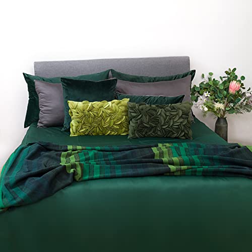 KINGROSE 3D Flower Throw Pillow Cover Floral Decorative Pillowcase Soft Cushion Cover for Bed Couch Sofa Living Room 12 x 20 Inches Velvet Green - color: Green - Velvet