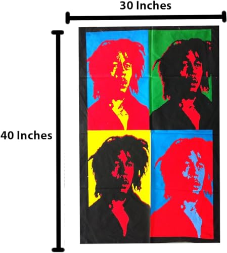 Rastogi Handicrafts Hendrix Guitar 40" X 30" Poster Size Tapestry Decorative Indian Dorm Decor Cotton Tapestry Indian Multi Colored Wall Poster Indian Deity (RH-152) - color: Rh-152
