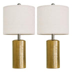 G-SAFAVA 20.5" Small Table Lamps for Living Room Lamp Set of 2 Ceramic Lamps for Bedroom Bedside Lamps Modern Boho Lamps for Night Stands Farmhouse Nightstand Lamp Side End Table Lamp, Gold - color: Gold