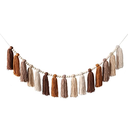 DrCor Boho Terracotta Rainbow Tassel Garland – Classroom Decor for Teachers, Bulletin Board Decorations, Back to School Wall Hanging for Nursery, Kids Room, Baby Shower & Party Decor
