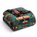 Sacred Thread Aztec Blanket Fleece, Reversible Native American Blanket, Western Throw, Native American Western (Lake Flannel), Queen (79”x95”) - color: Lake Flannel, size: Queen (79”x95”)